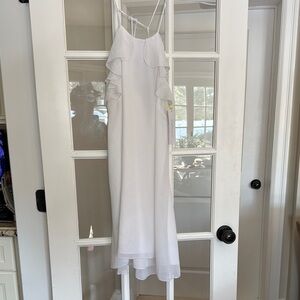 Elegant White Ruffled Dress